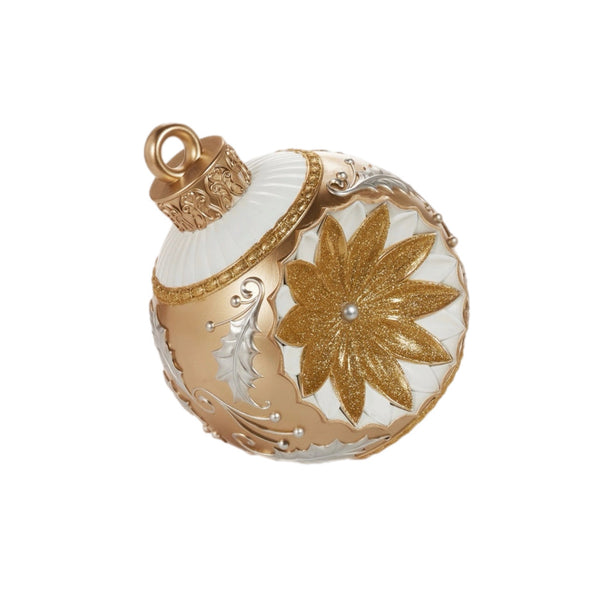 Assorted Gold Poinsettia Reflector Figurine, INDIVIDUALLY SOLD