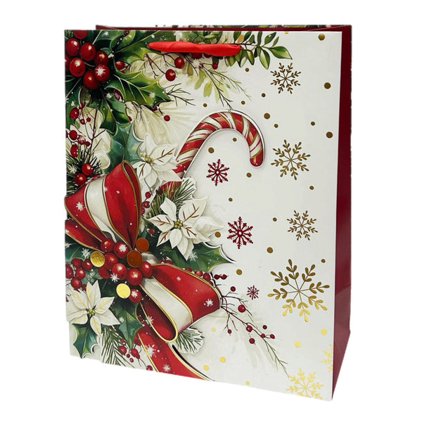 Assorted Candy Cane Gift Bag, INDIVIDUALLY SOLD