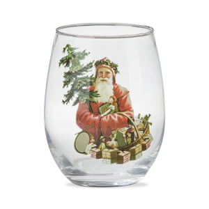 Santa Stemless Wine Glass