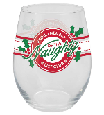 Stemless Naughty List Wine Glass