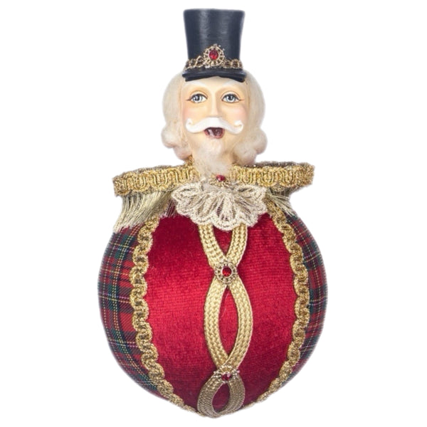 Assorted Nutcracker Head On Ball Ornament, INDIVIDUALLY SOLD