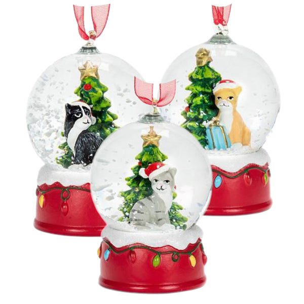Assorted Mini Cat Snowglobe Ornament, INDIVIDUALLY SOLD