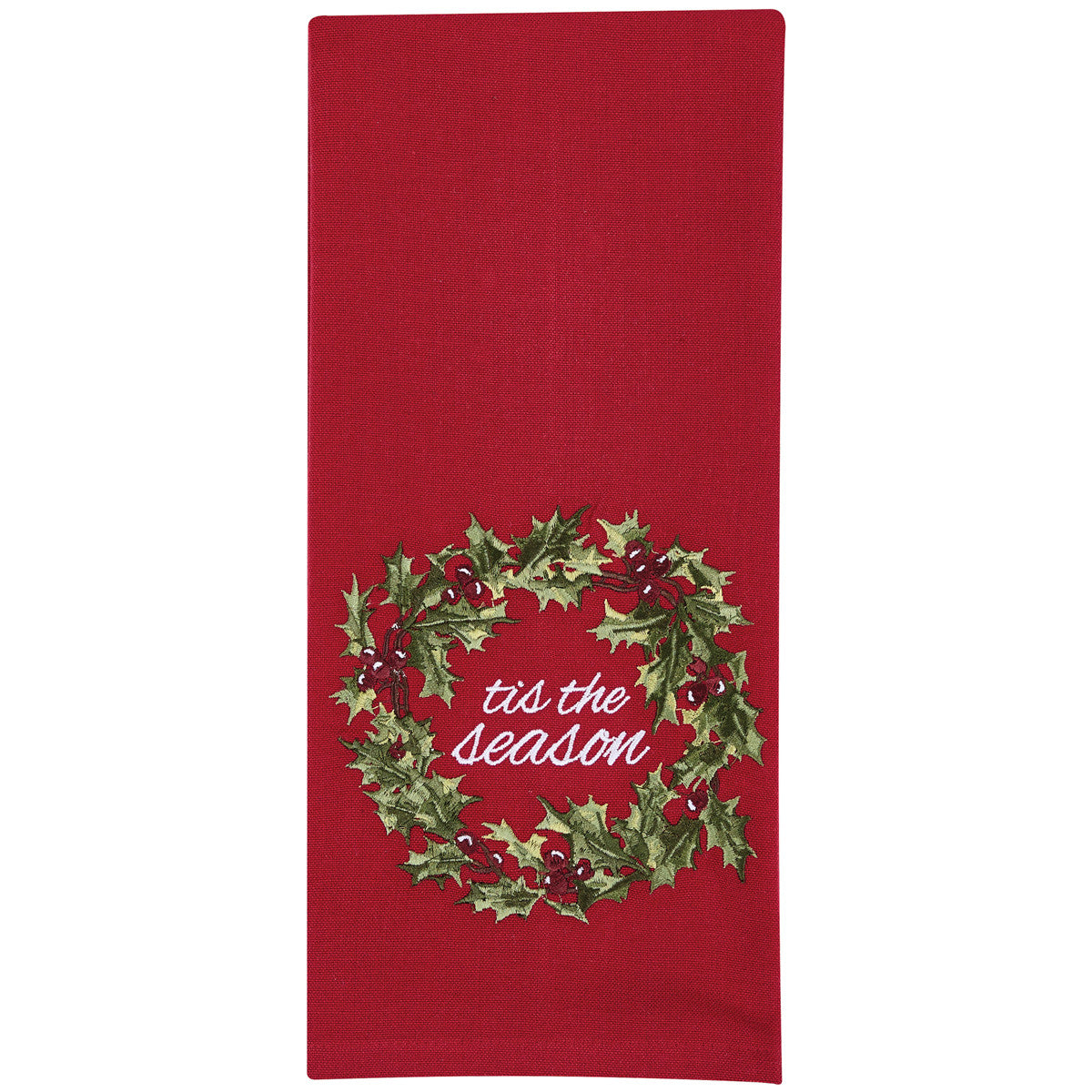 Tis' The Season Wreath Tea Towel