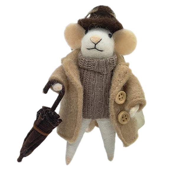 Assorted Mouse In Light Brown Coat Ornament, INDIVIDUALLY SOLD