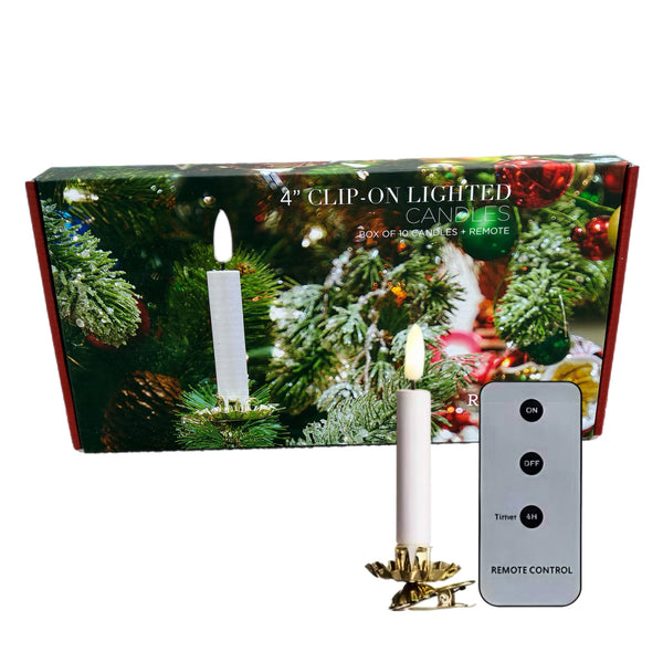 10 White Battery Operated Candle Clip Lights  INDOOR