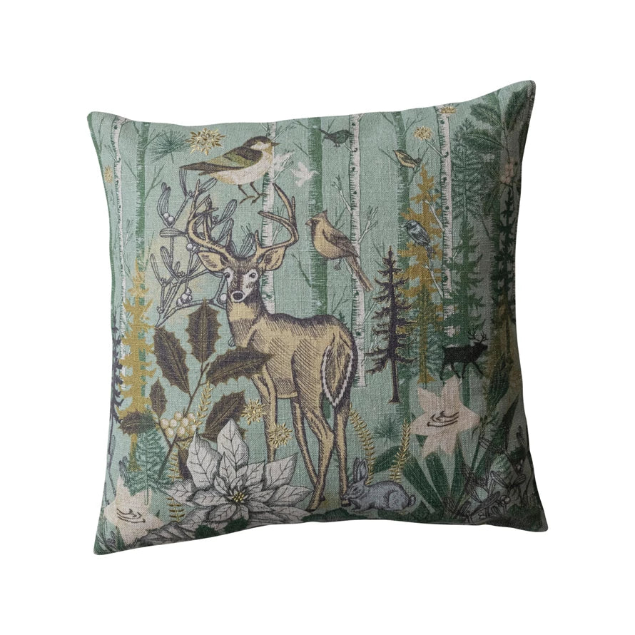 Blue Reindeer Pillow