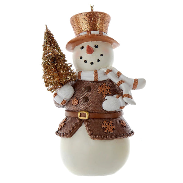 Assorted Snowman In Bronze Hat Ornament, INDIVIDUALLY SOLD