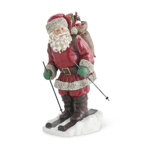 Skiing Santa Figurine