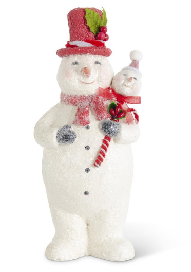 Snowman Wearing Top Hat Figurine