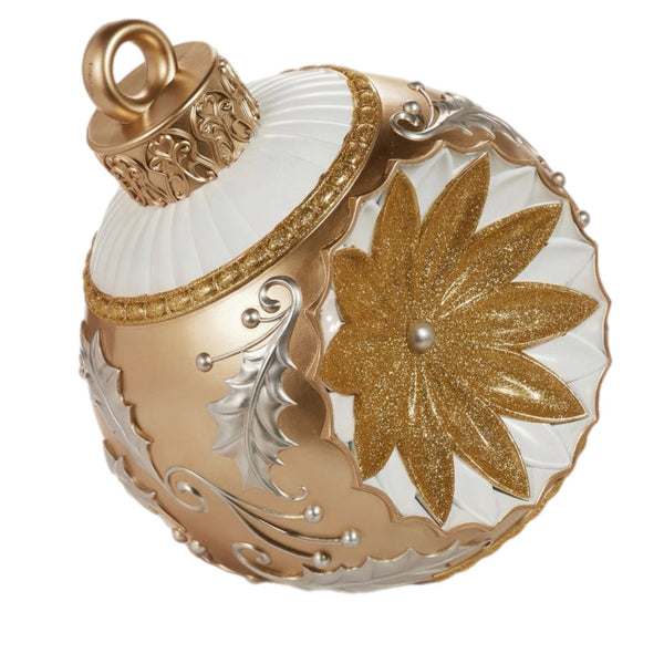 Assorted Gold Poinsettia Reflector Figurine, INDIVIDUALLY SOLD