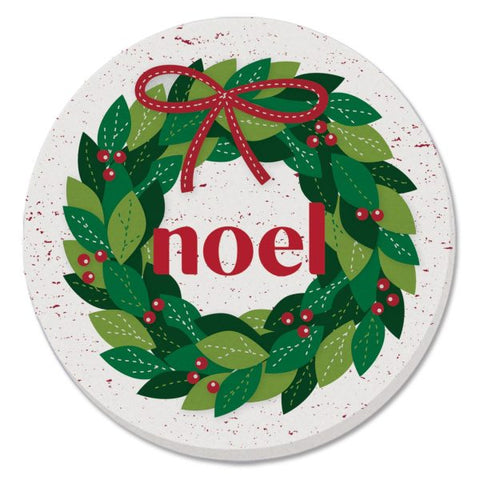Noel Wreath Coasters, Set Of 4