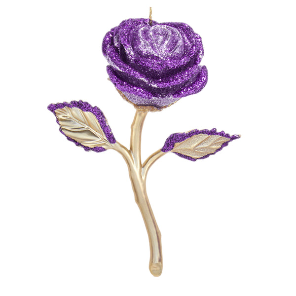 Assorted Purple Rose Ornament, INDIVIDUALLY SOLD