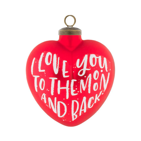 Love You To The Moon And Back Heart Ornament