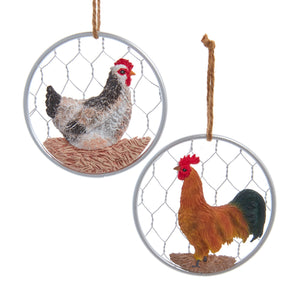 Assorted Farm Bird Ornament, INDIVIDUALLY SOLD