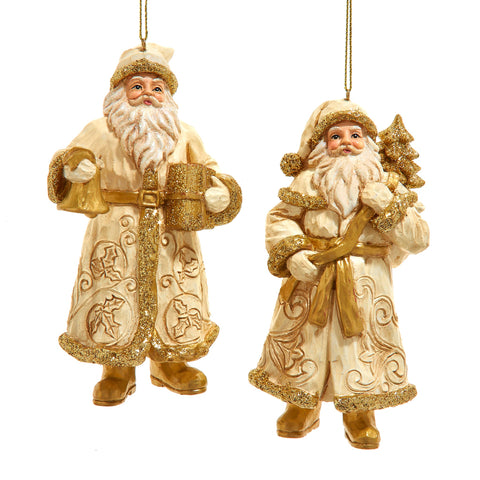 Assorted Gold Santa Ornament, INDIVIDUALLY SOLD