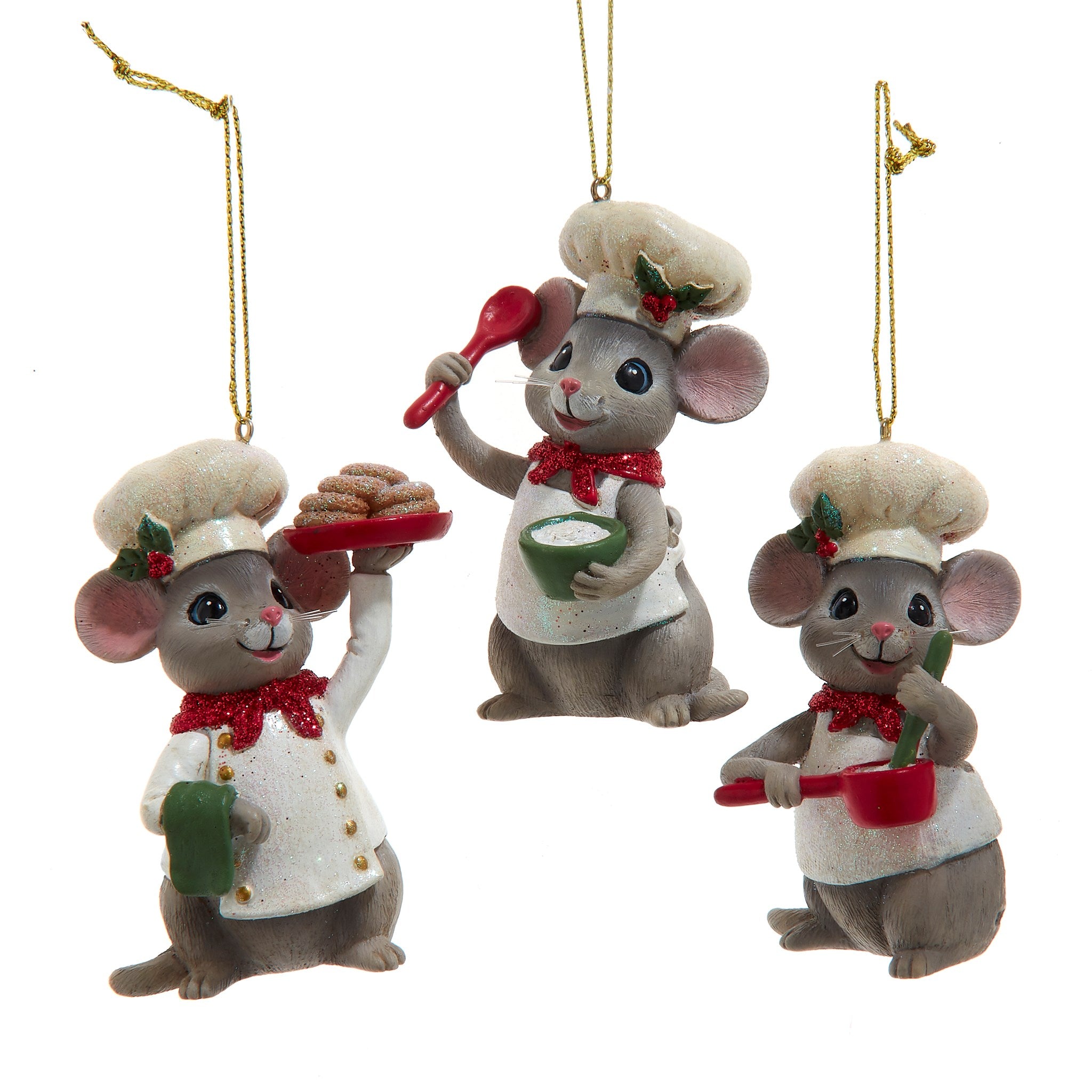Assorted Chef Mouse Ornament, INDIVIDUALLY SOLD