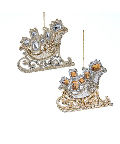 Assorted Jeweled Sleigh Ornament, INDIVIDUALLY SOLD