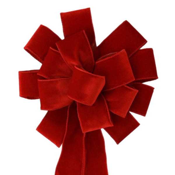 Red Velvet Clip On Bow