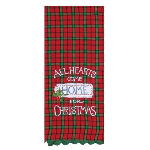 All Hearts Come Home For Christmas Tea Towel