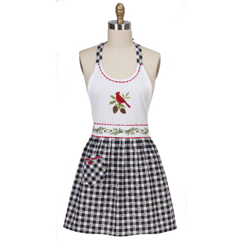 Buffalo Plaid Cardinal Apron