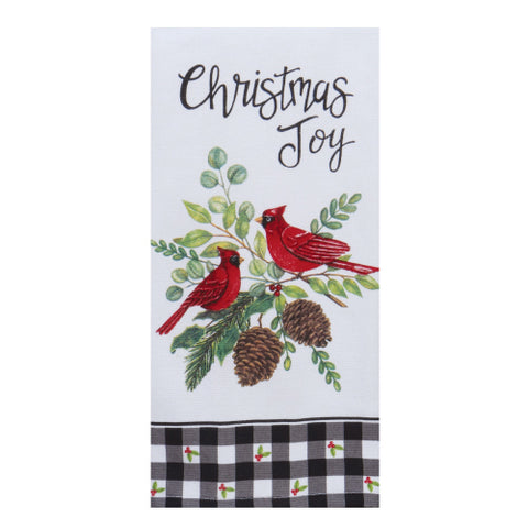 Christmas Joy Cardinal Tea Towel