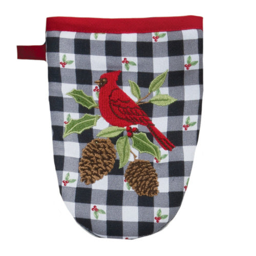 Buffalo Plaid Cardinal Oven Mitt, INDIVIDUALLY SOLD