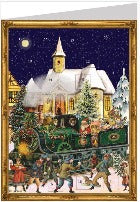 Individual Santa In Train Paper Advent Calendar Countdown Christmas Card