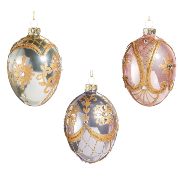 Assorted Ornate Egg Ornament, INDIVIDUALLY SOLD