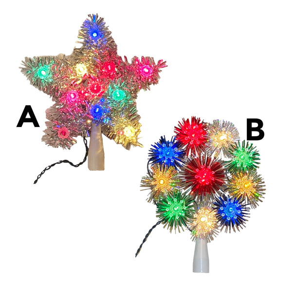 Assorted 8" Retro Multicolour Tree Topper, INDIVIDUALLY SOLD