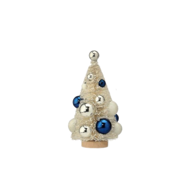 Assorted Blue & White Bottlebrush Tree Figurine, INDIVIDUALLY SOLD