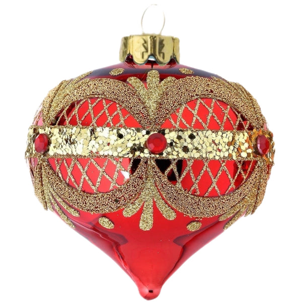 Assorted Red With Gold Beads Ball, INDIVIDUALLY SOLD
