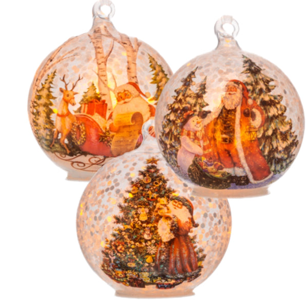 Assorted LED Santa Ball, INDIVIDUALLY SOLD