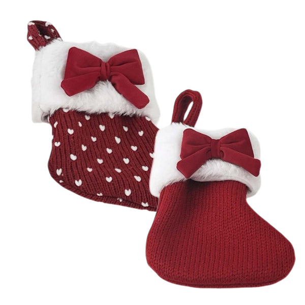 Assorted 7.5" Mini Bow Stocking Ornament, INDIVIDUALLY SOLD