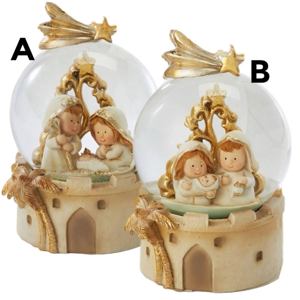 Assorted Gold Nativity Scene Snowglobe, INDIVIDUALLY SOLD