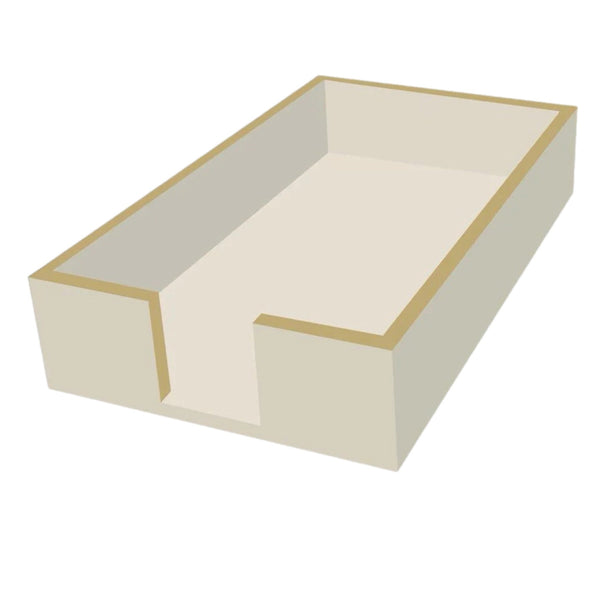 Assorted Taupe & Gold Lacquer Napkin Holder, INDIVIDUALLY SOLD