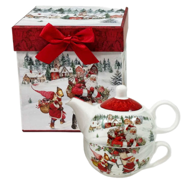 Santa Tea For One With Gift Box