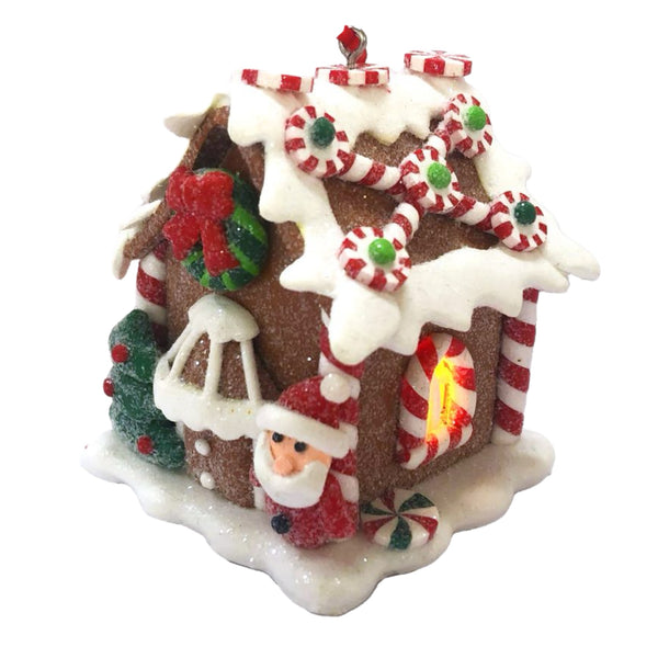 Assorted LED Gingerbread House Ornament, INDIVIDUALLY SOLD