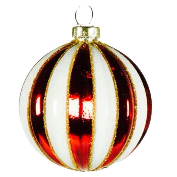 Assorted Red & White Striped Ball, INDIVIDUALLY SOLD