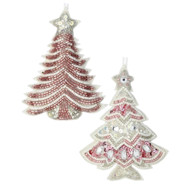 Assorted Pink Beaded Tree Ornaments, INDIVIDUALLY SOLD