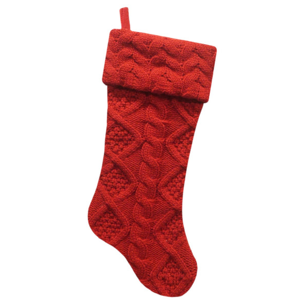 Assorted 21.5" Cable Knit Stocking, INDIVIDUALLY SOLD