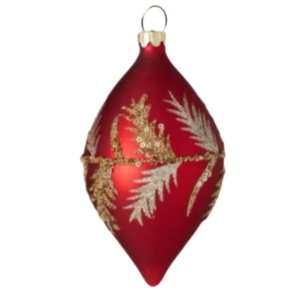 Assorted Red With Gold Feather Ball, INDIVIDUALLY SOLD