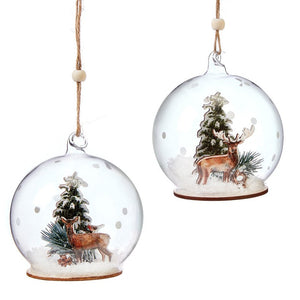 Assorted Deer In Diorama Ornament, INDIVIDUALLY SOLD