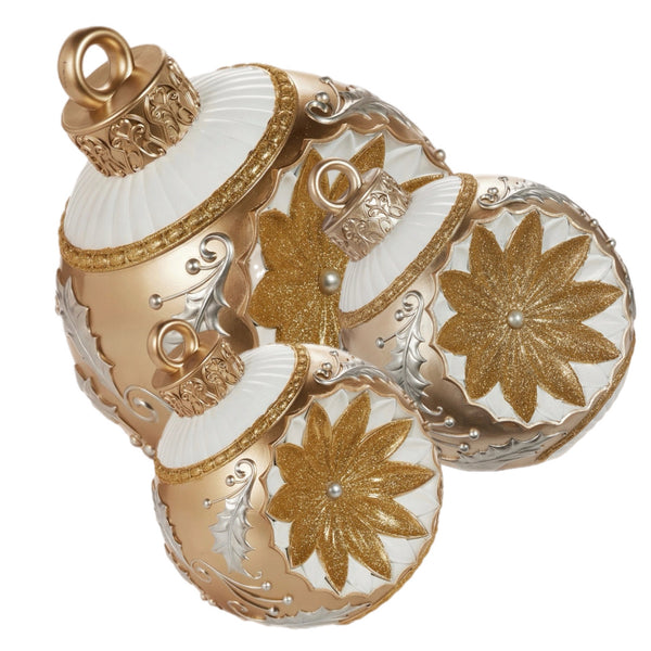 Assorted Gold Poinsettia Reflector Figurine, INDIVIDUALLY SOLD