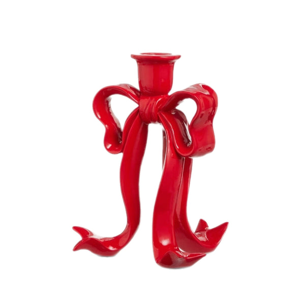 Assorted Red Bow Taper Candle Holder, INDIVIDUALLY SOLD