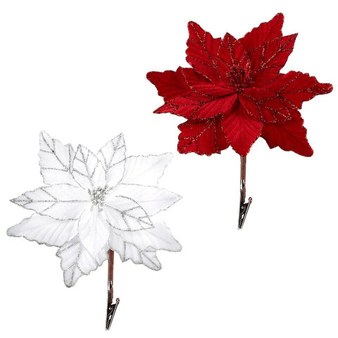 Assorted Clip On Poinsettia, INDIVIDUALLY SOLD