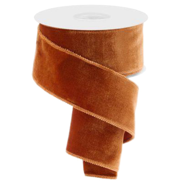 Burnt Sienna Velvet Ribbon