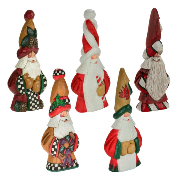 Assorted Faux Wood Santa Figurines, INDIVIDUALLY SOLD