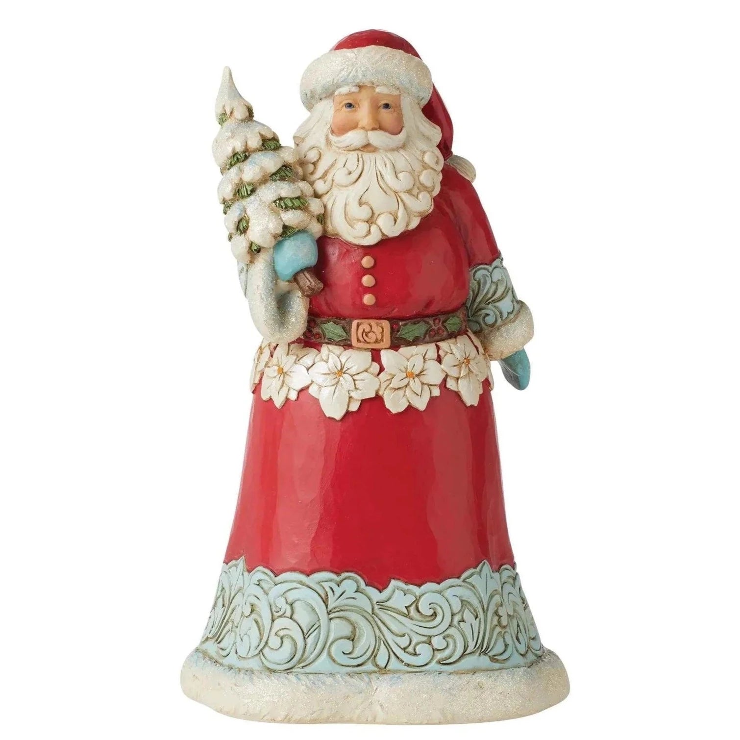 Santa Holding Tree Figurine