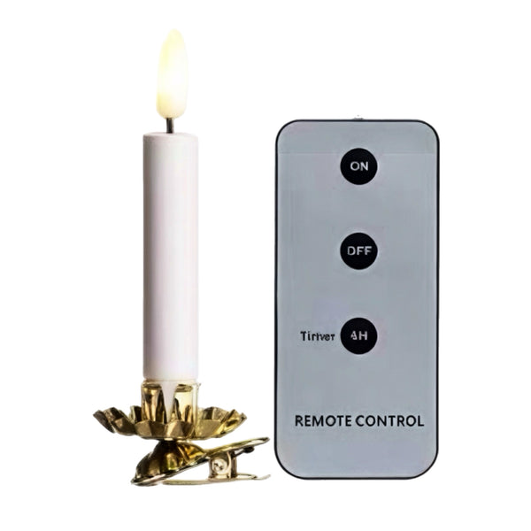 10 White Battery Operated Candle Clip Lights  INDOOR