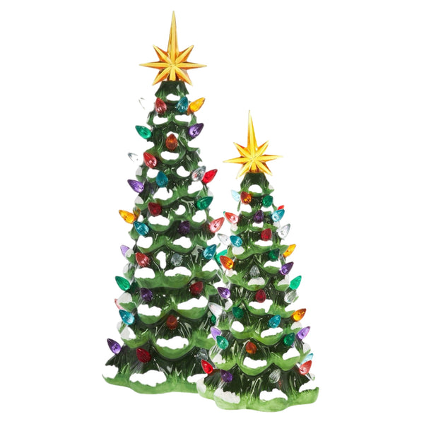 Assorted Green Ceramic Tree Figurine, INDIVIDUALLY SOLD